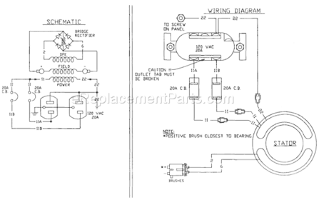 Page B Diagram and Parts List for 1194-0  Briggs and Stratton Generator